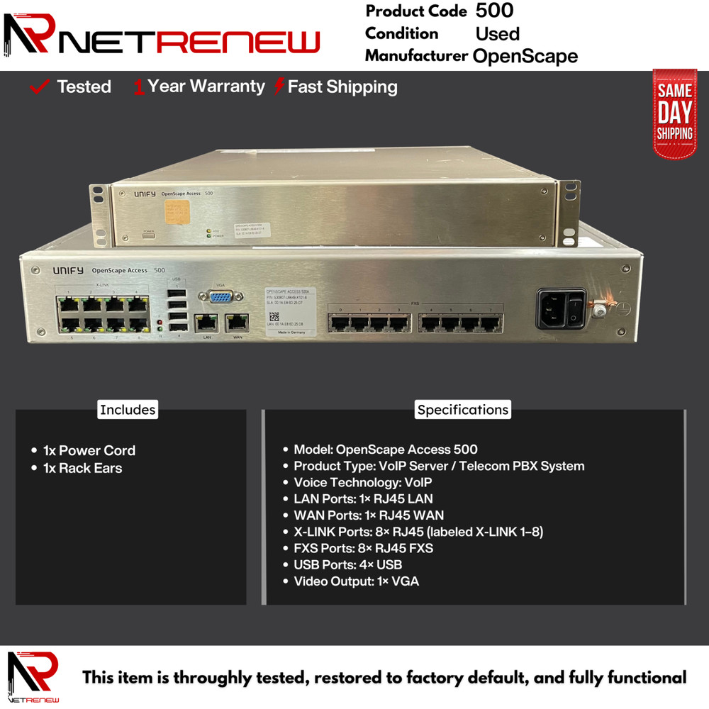 500  Unify OpenScape Access 500i  VoIP Server Telecom PBX System Tested