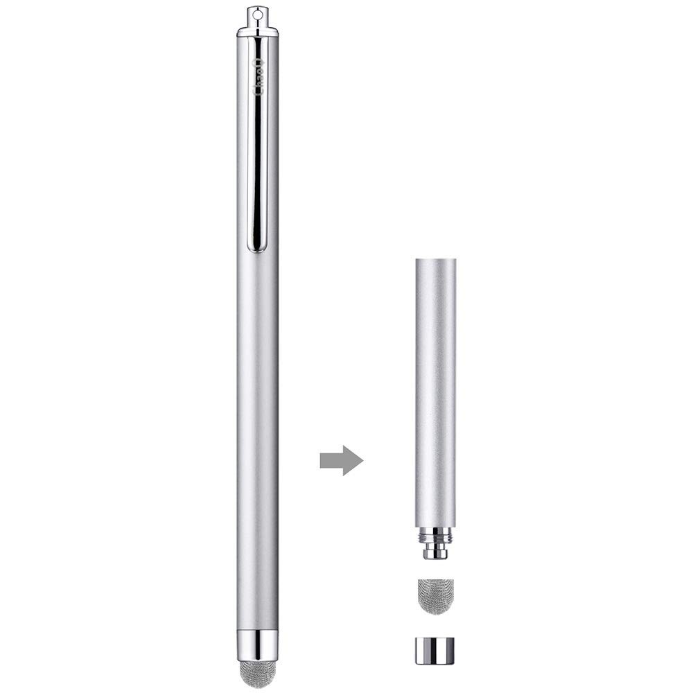 Stylus Pens Capacitive 6-Pack with 6 Replaceable Mesh Tips Black White Pink