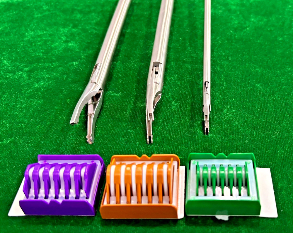 3pc Laparoscopic Hem-o-Lok Applier with Cartridge Reusable Instruments