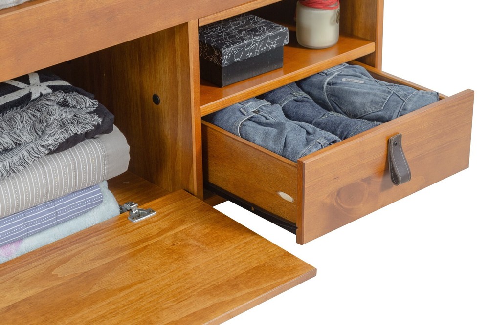 Memomad Bali Bed - King Size Storage Platform Bed Frame with Drawers (Oak)