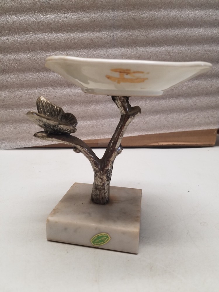 Corrara Mable & Brass Pedistal Dish