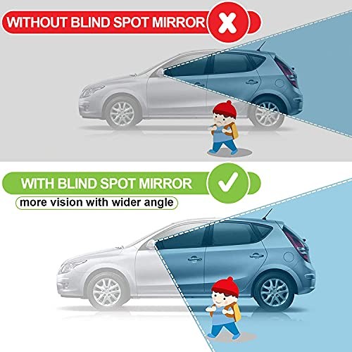 Blind Spot Mirror, 2-Pack Round 360° Adjustable Convex Side Mirrors, Universal