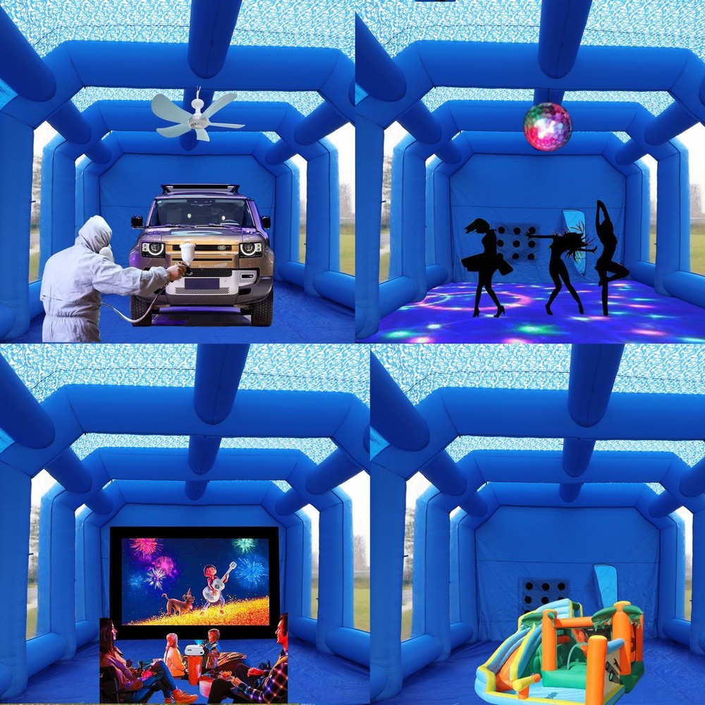 Inflatable Spray Booth Paint Tent Car Paint Capacious Filter System With Blowers