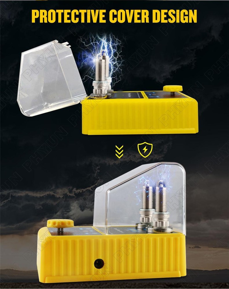 Spark Plug Tester Dual Hole Diagnostic Tool 12V Car Gasoline Ignition Analyzer