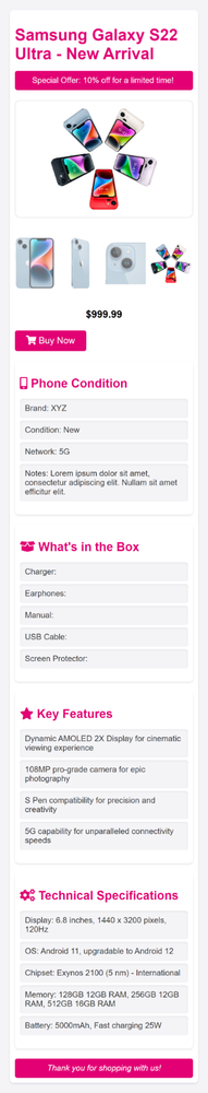 Ebay Professional Custom Listing Template | Cellphone Product Listings