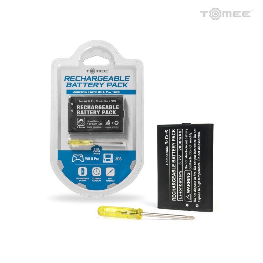 Rechargeable Battery Pack for Nintendo 3DS / Wii U Pro Controller - Tomee