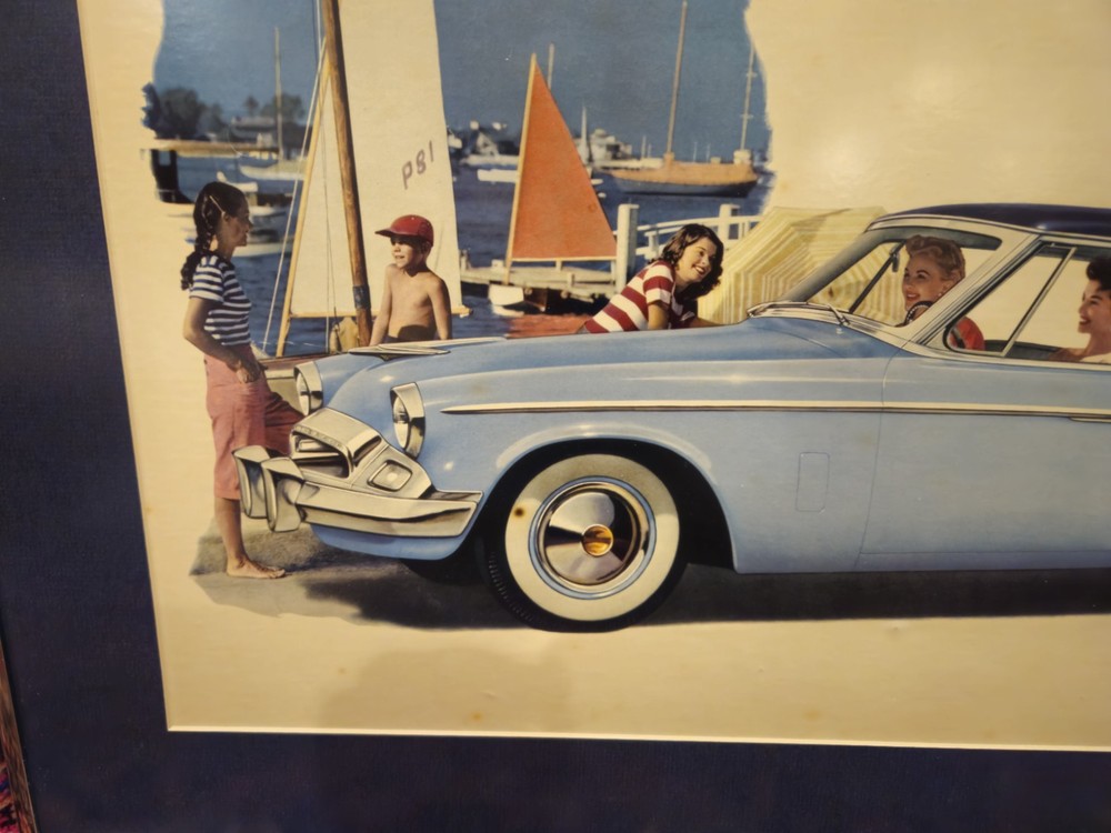 1955 STUDEBAKER ACCESSORY COMMANDER PRESIDENT ORIGINAL SHOWROOM POSTER *2 FRAMED