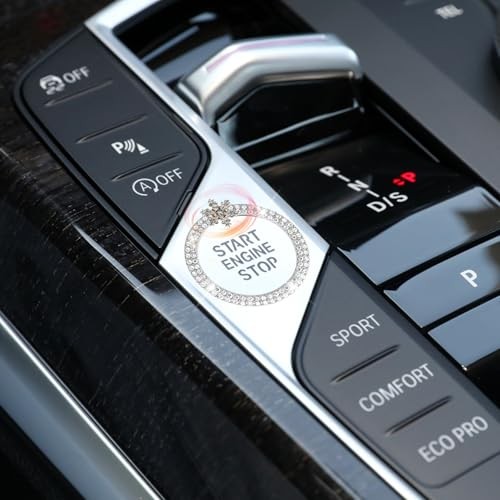 Car Engine Start Stop Button Ring Rotatable Snowflake Push Start Button Car