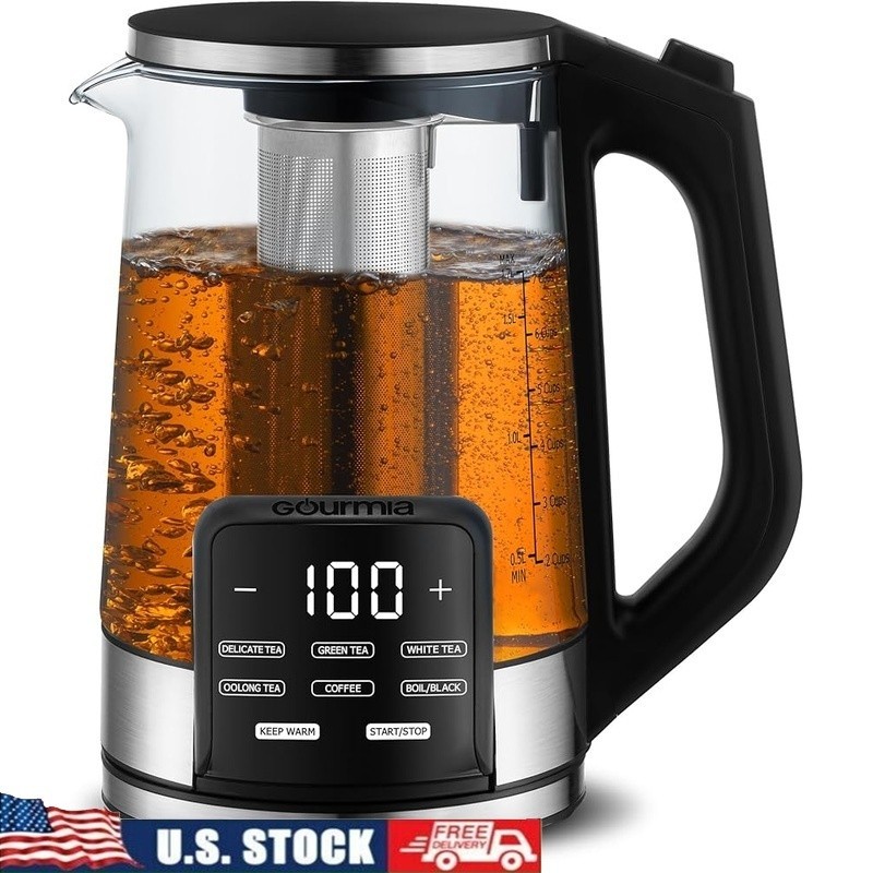 Electric Kettle W/ Infuser Touchscreen Control 1.7L Cordless Fast Boiling Black