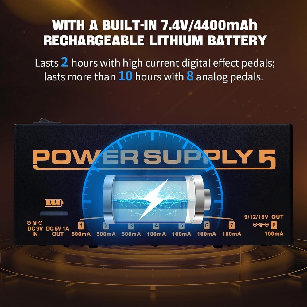 Battery-Powered Guitar Effect Pedal Supply