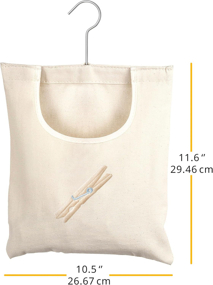 Canvas Clothespin Bag Hanging Storage Organizer