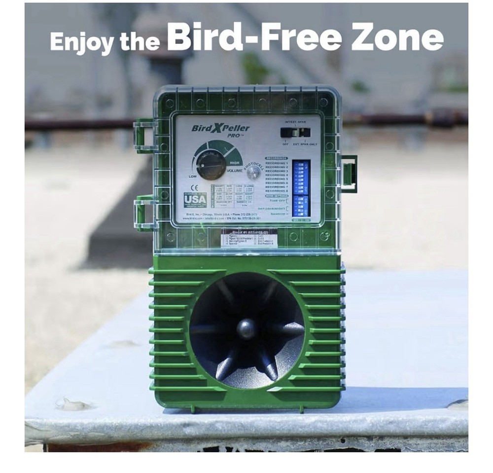 Bird-X BirdXPeller Pro Electronic Bird Preventer Sonic Bird Decoy