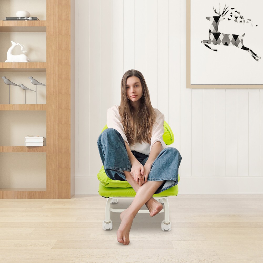 NEW Green Rolling Stool with Back Rest Heavy Duty Rolling Stool Roller Chair US