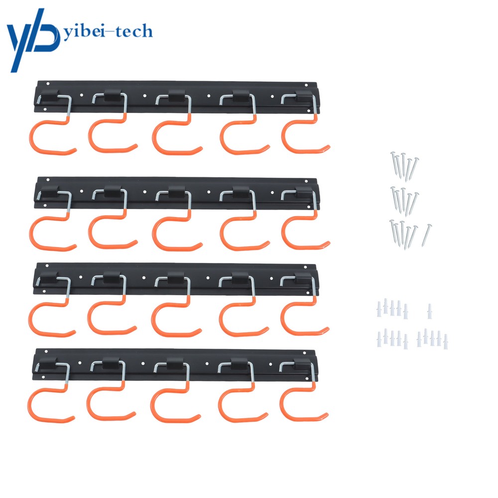 68'' Metal Garden Tool Organizer Adjustable Garage Tool Organizer Wall Mount