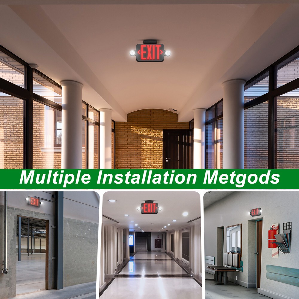 8 Pack Red LED Exit Sign, UL-Listed Emergency Light - Dual LED Lamp ABS Fire