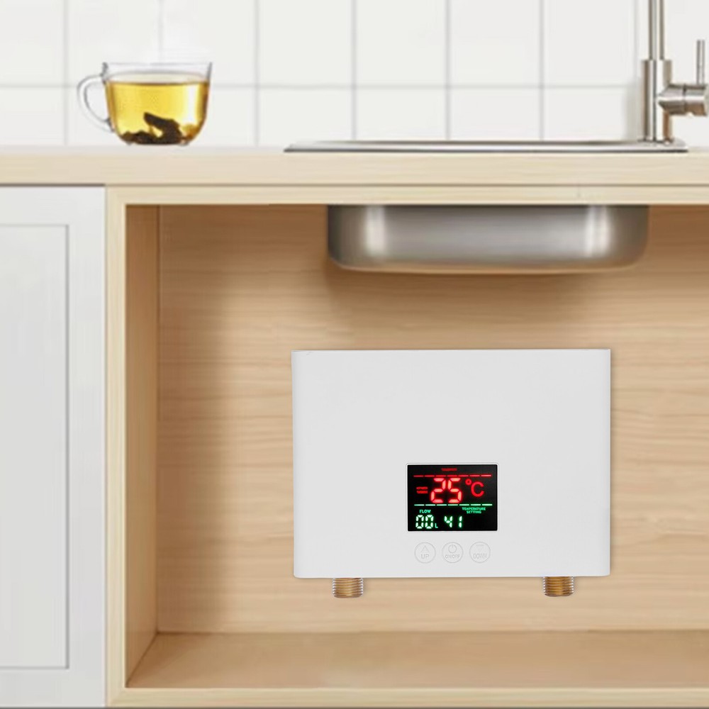 110V Kitchen Electric Hot Tankless Water Heater Shower Instant Boiler Bathroom