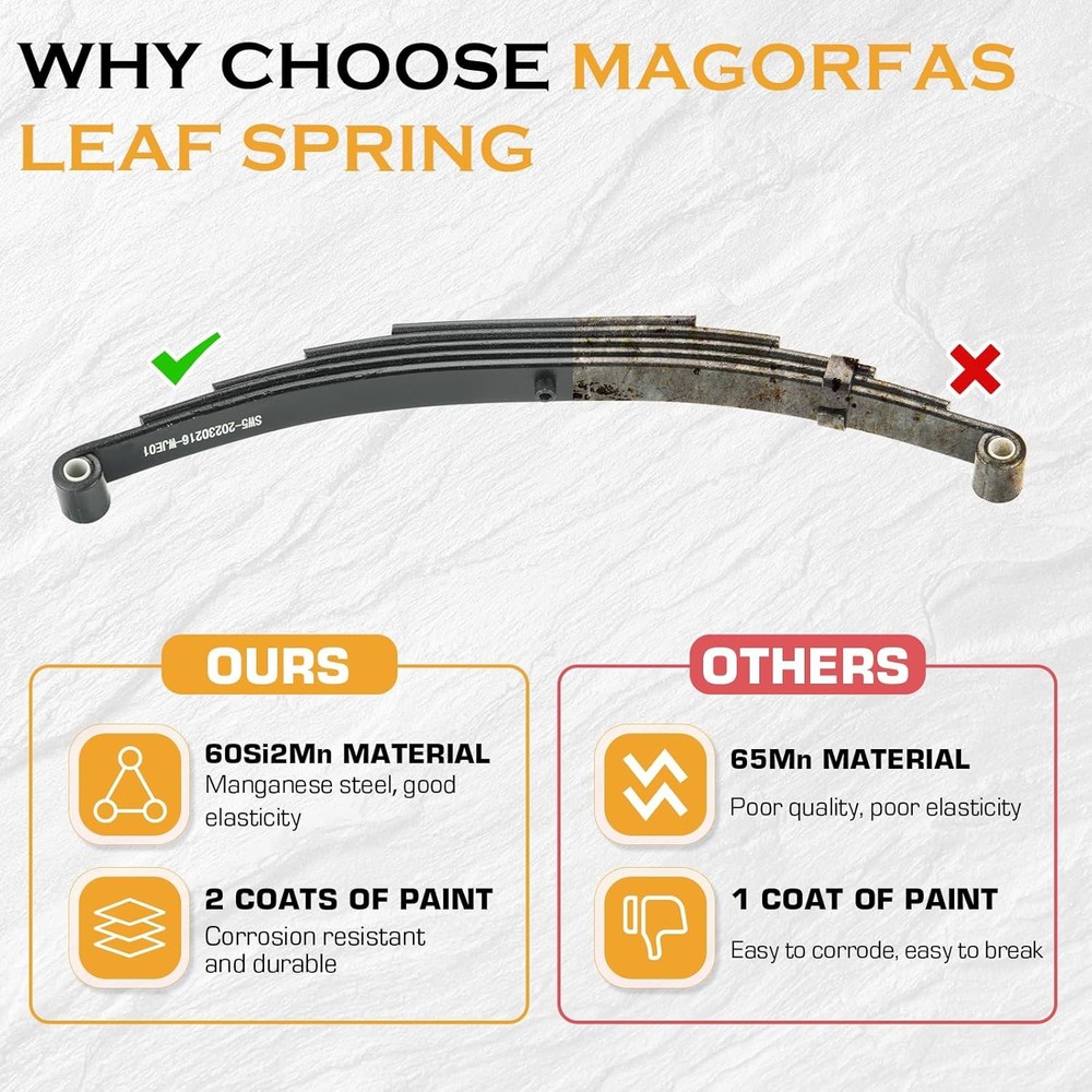 Double Eye Trailer Leaf Spring 5 Leaf 3000lb Capacity