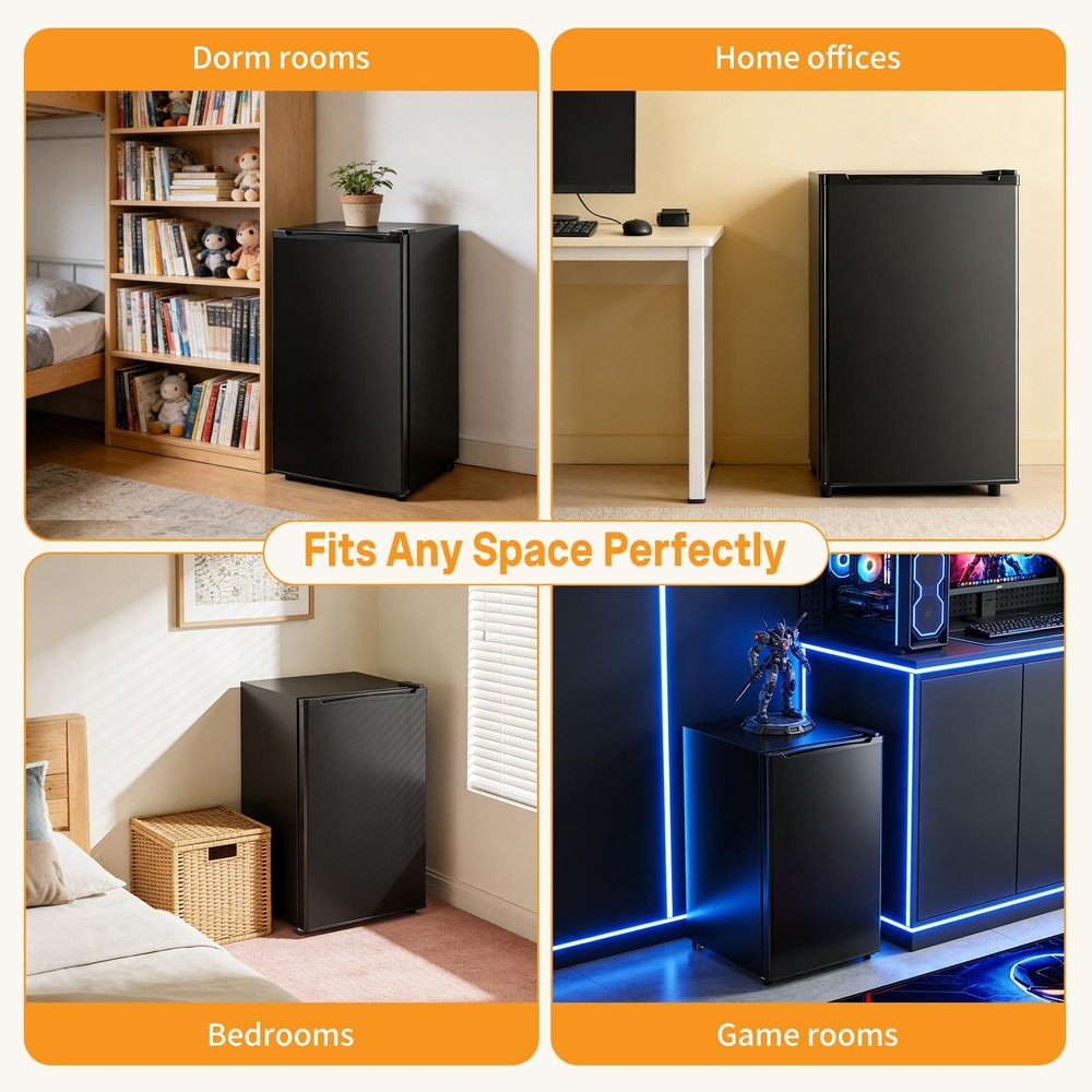 Mini Fridge with Freezer, 3.2 Cu.Ft Mini Refrigerators, Small Beverage Fridge...