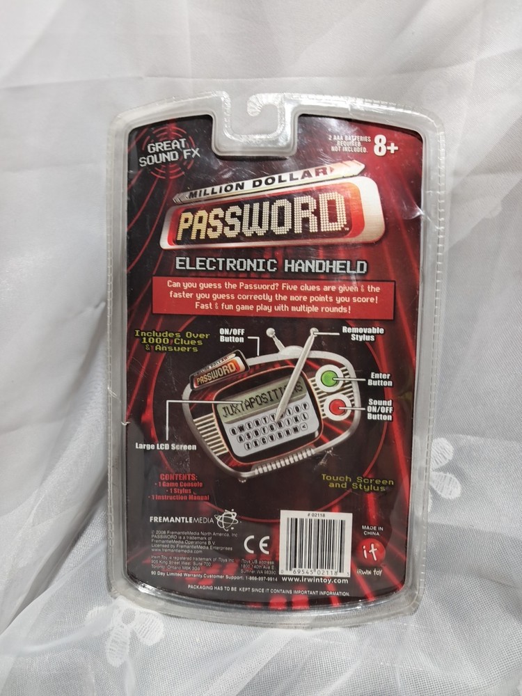 Million Dollar Password Electronic Game Handheld NEW In Original Package 2008