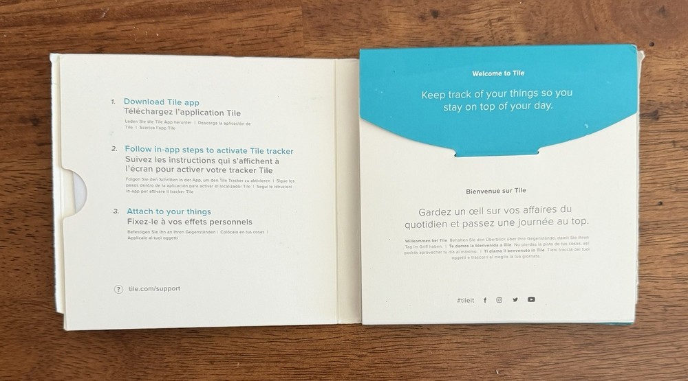 *Corporate Branded See Photos* experience.com Tile Mate Bluetooth Tracker White