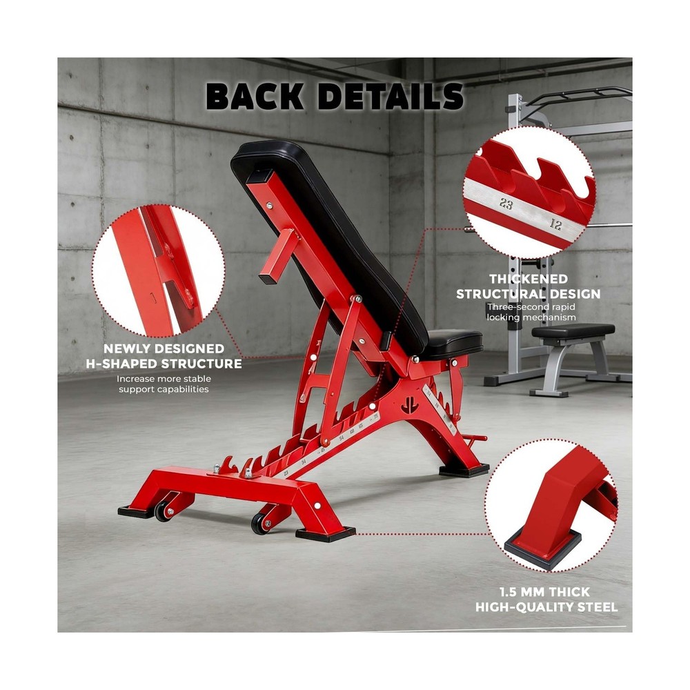 Adjustable Weight Bench 1300 lb Capacity, Foldable Workout Bench with 10 Back...