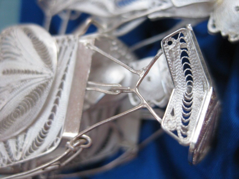 Old Silver Filigree Rickshaw Hand Made