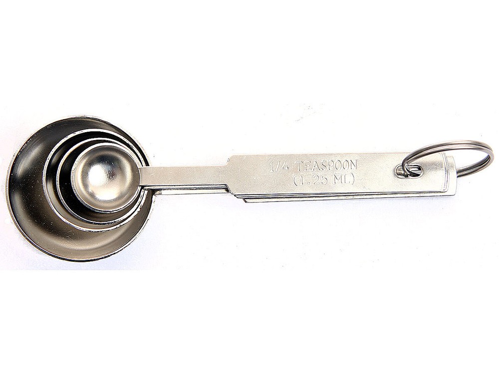 Stainless Steel 4 pcs Measuring Spoon Set Silver