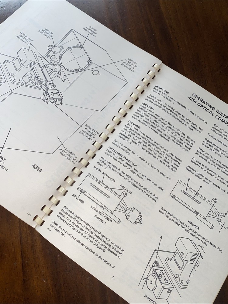 Clausing 14" Model 4314 Optical Comparator Instructions & Parts Manual
