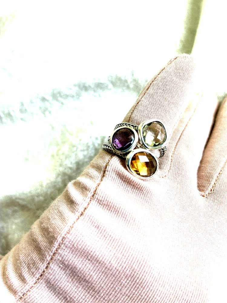 ROBERT MANSE STERLING SILVER MULTI-GEMSTONE STACK RING SET, SIZE 5, 6 (M5047-62)