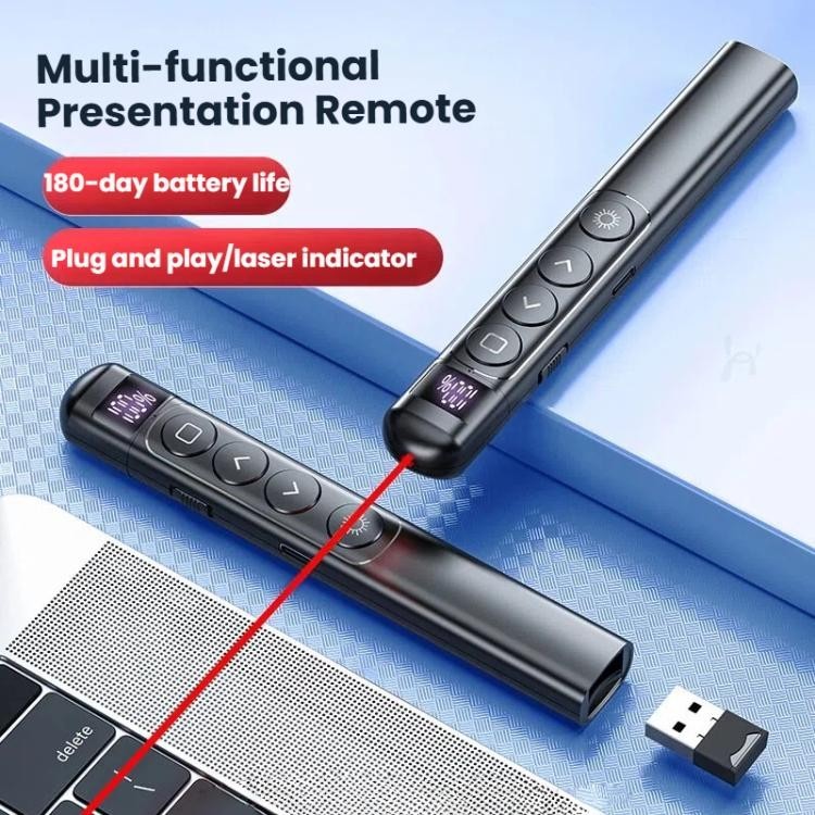 Wireless Presentation Remote Laser Pointer Rechargeable RF 2.4GHz 100M Range