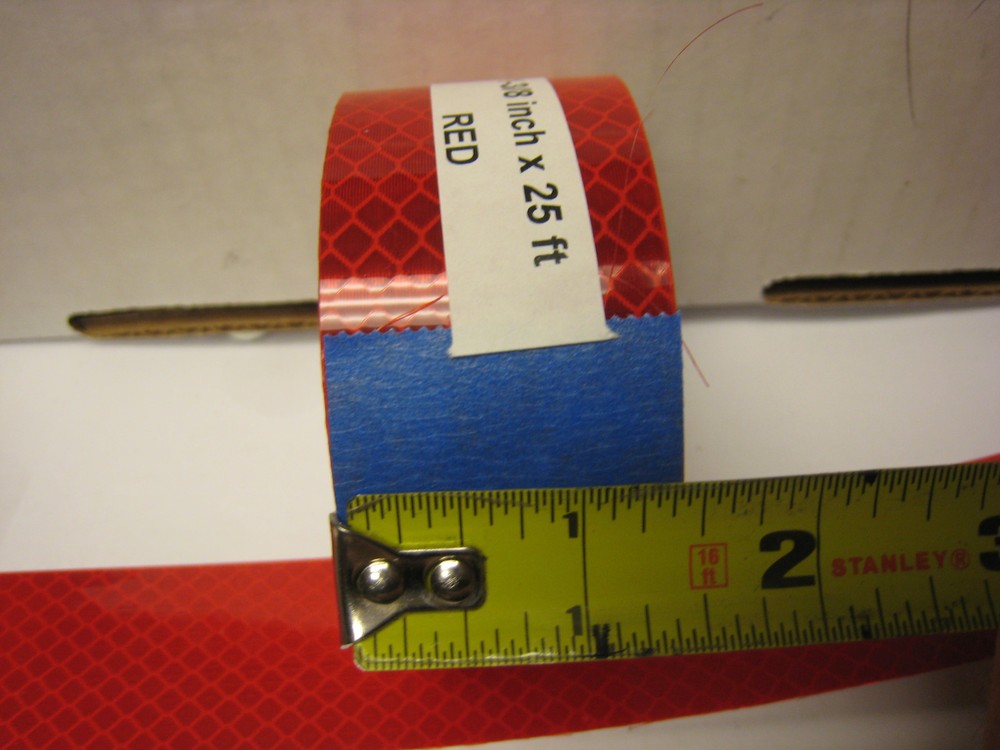 Solid RED Reflective Conspicuity Tape 1-3/8" x 25' Thick -