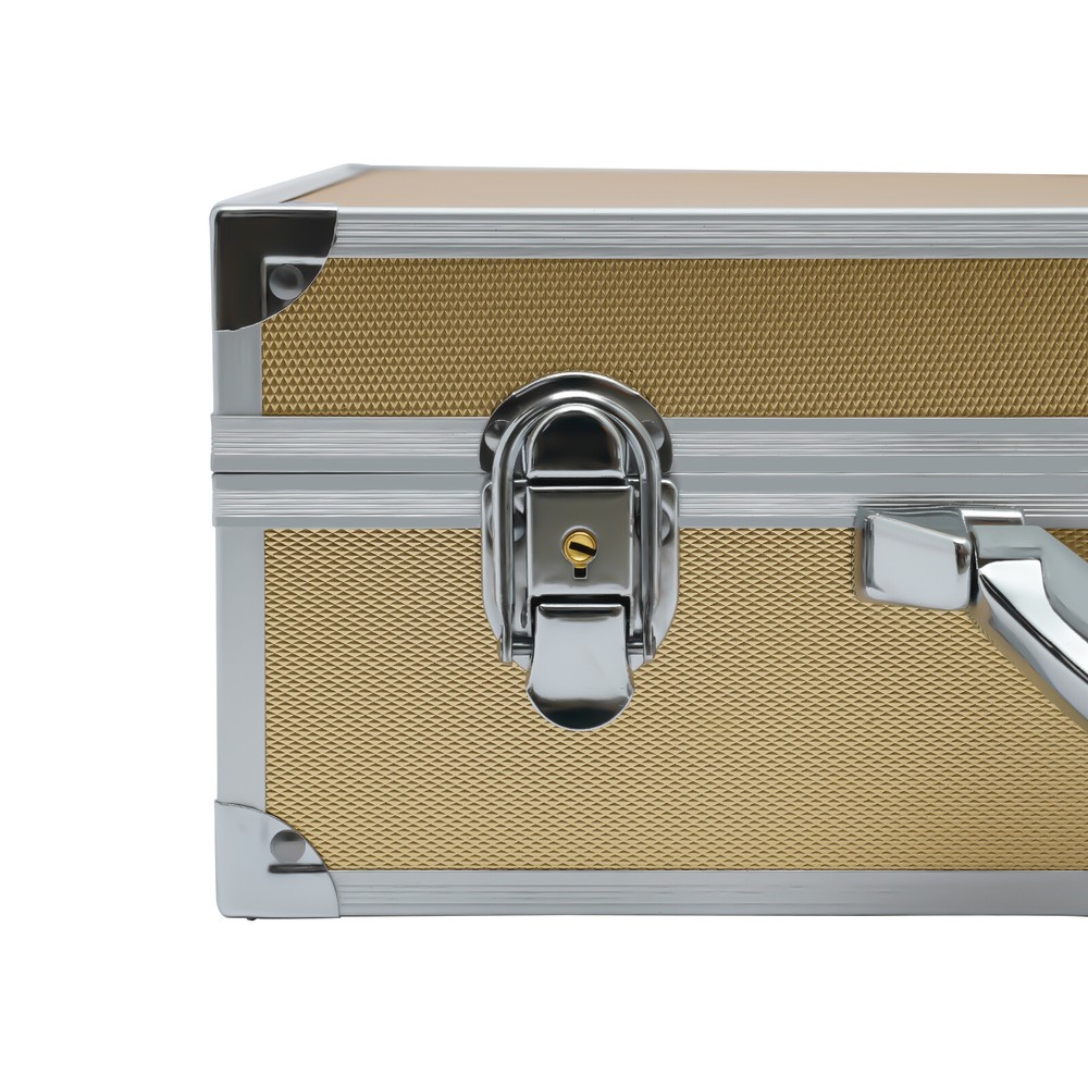Aluminum Display Box Lockable 100 Silver Dollar Coins Holders Storage Case+2Keys