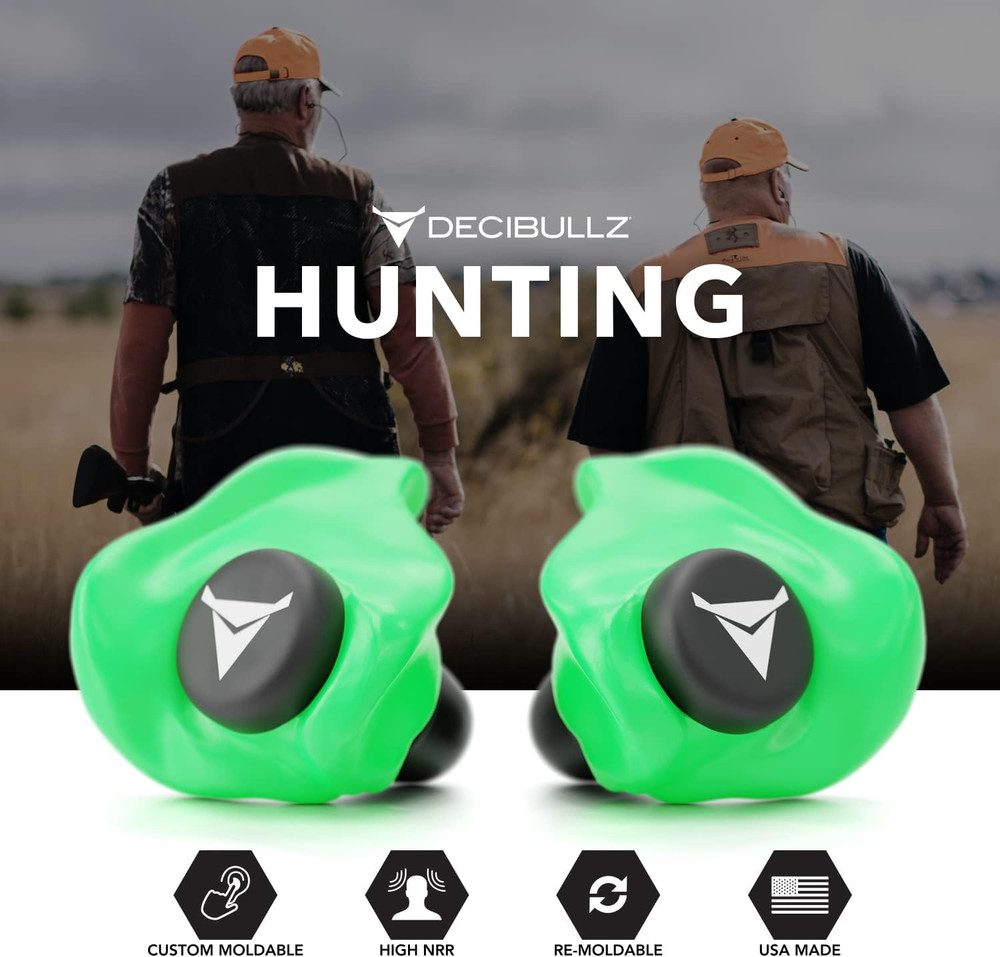Decibullz Custom Molded Earplugs Pro Pack (Green) Bundle
