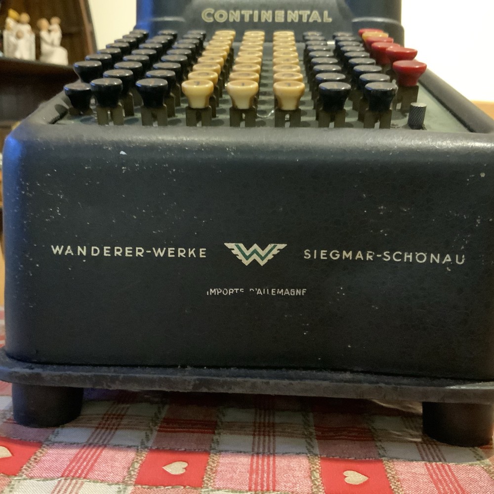 Vtg Antique "Continental" Adding Machine Calculator (Handle is Missing)