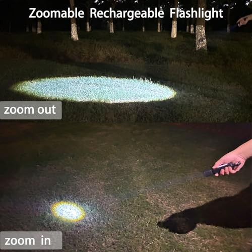 Pack Solar Flashlight, Rechargeable Zoomable LED Flashlight, High Lumens 2