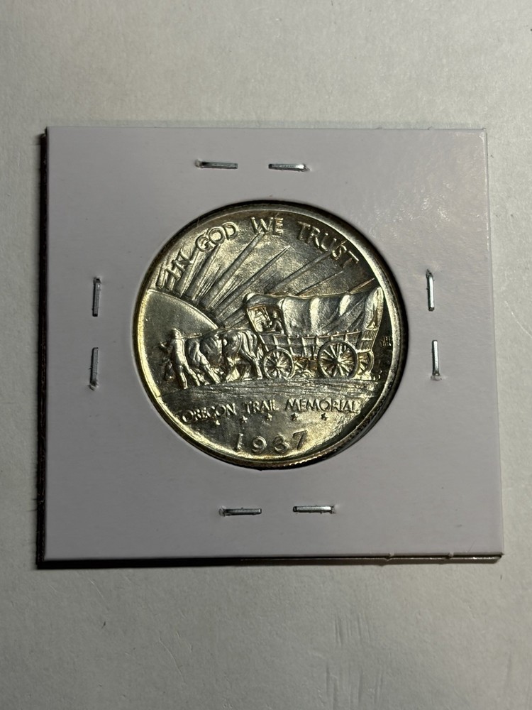1937-D Oregon Trail Commemorative Half Dollar BU UNC Blast White