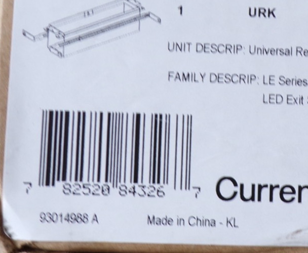 Hubbell Dual Lite Liteforms Universal Exit Light Mounting Kit Model URK @hS