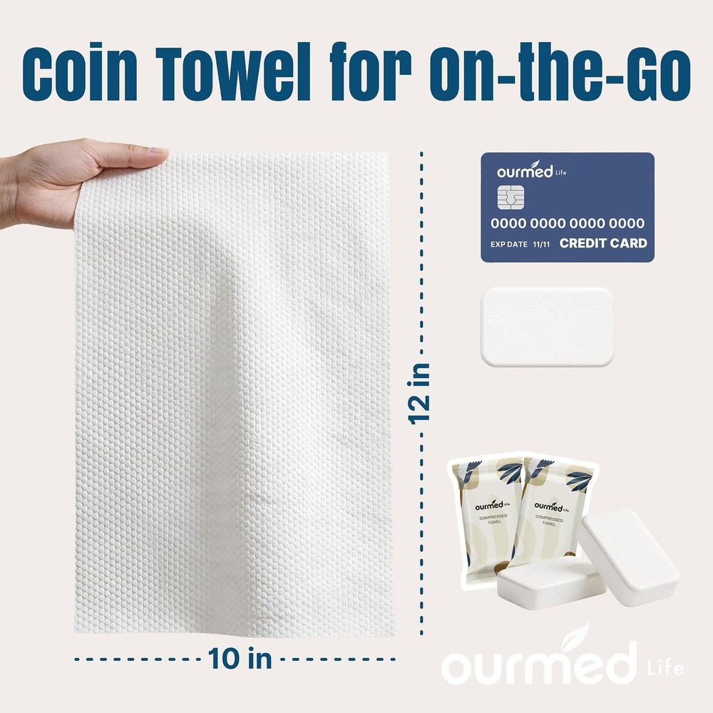 Mini Compressed Towel Tablets, Portable Disposable Face Towels, Individually ...