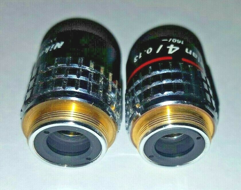 One Nikon Plan 4x / 0.13 Microscope Objective Lens 160/-