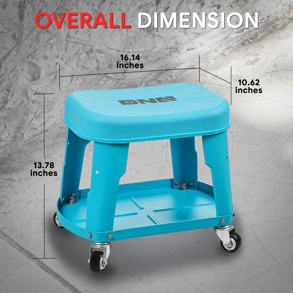 Removable Garage Mechanic Stool Rolling Workshop Mobile Seat w/Tool Storage Tray