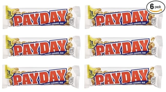 Hershey Chocolate Full Size Candy Bars - 5TH AVENUE PAYDAY 1.85 Ounce, 6 Count