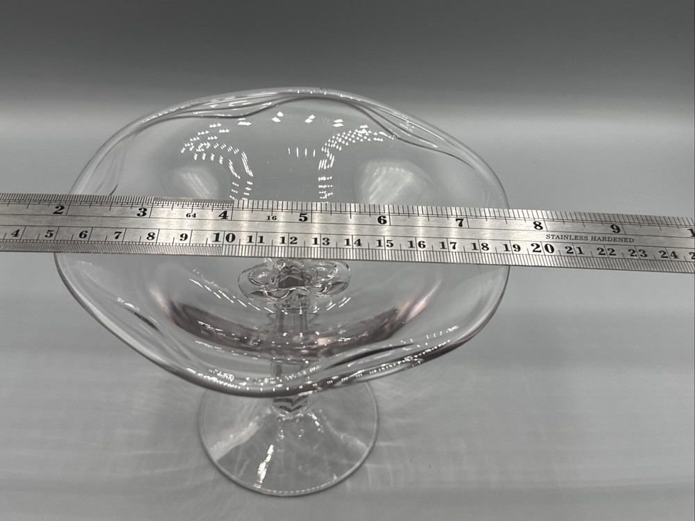 Clear Compote /Candy Dish Stem Glass 4.75” Tall