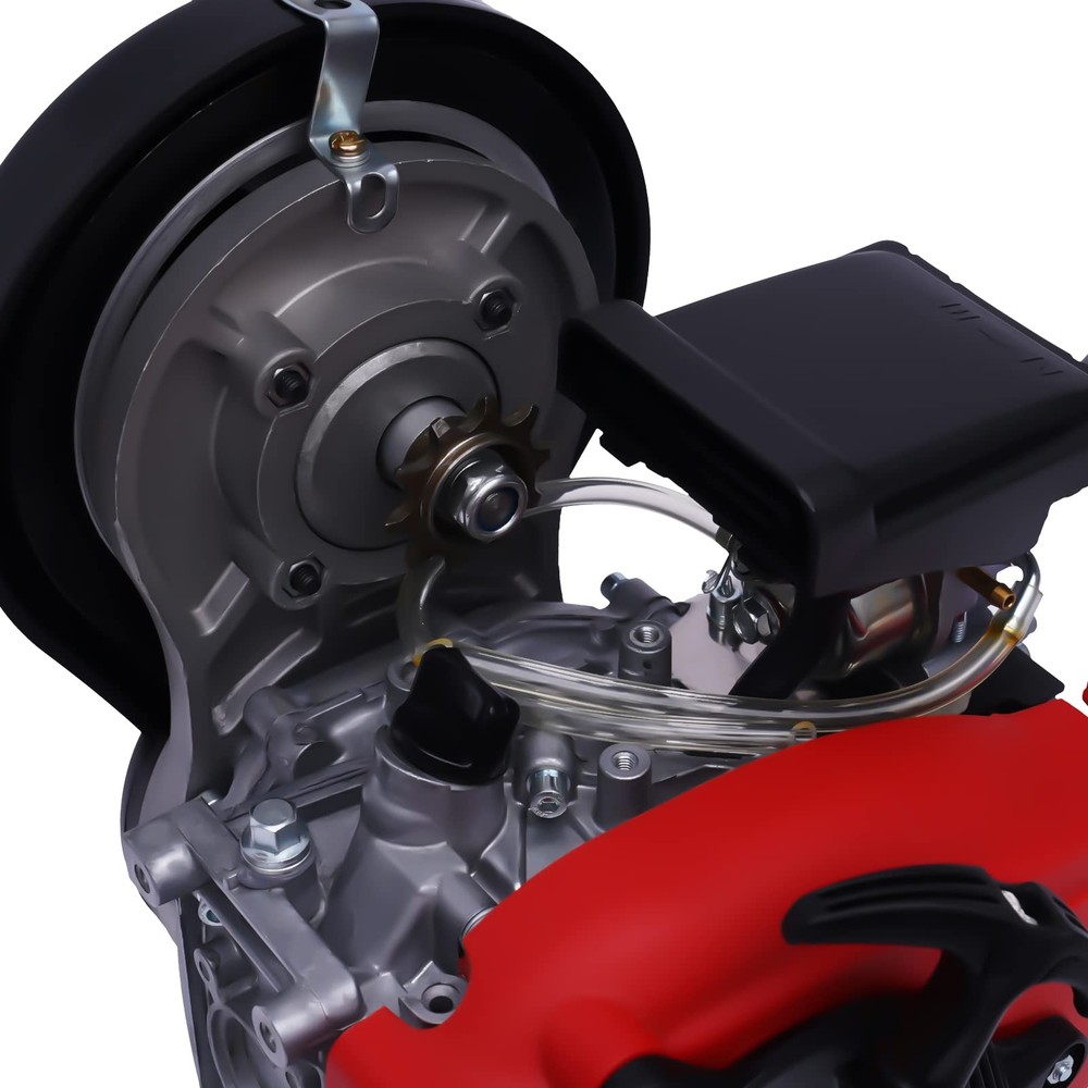 4-Stroke 49cc Motorized Bike Engine Kit with Belt for 26 Bikes T Hand Puller Red