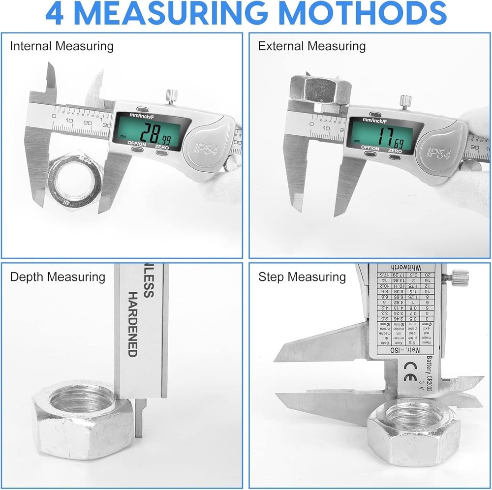 Digital Caliper Measuring Tool, Waterproof Electronic Micrometer Caliper, Sta...