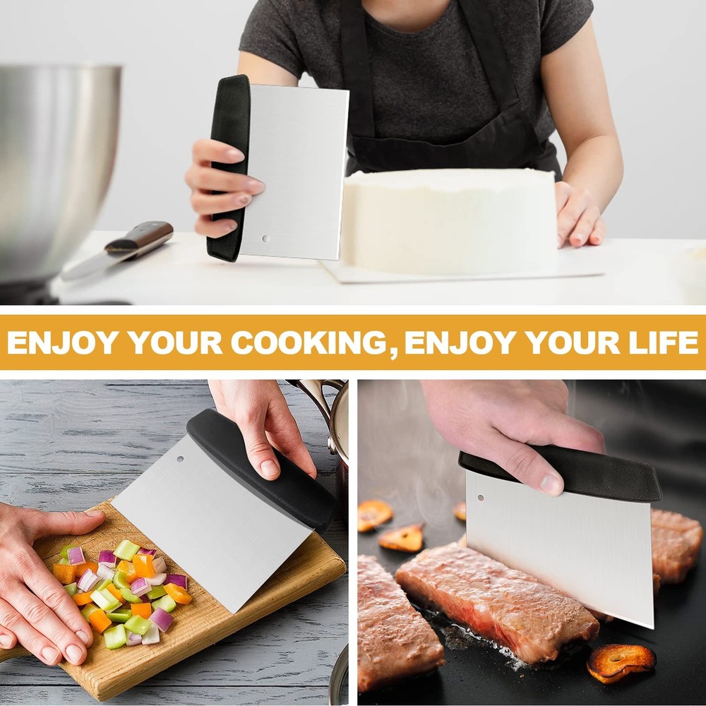 HaSteeL Griddle Accessories Kit of 5, Heavy Medium, Black PP Plastic Handle