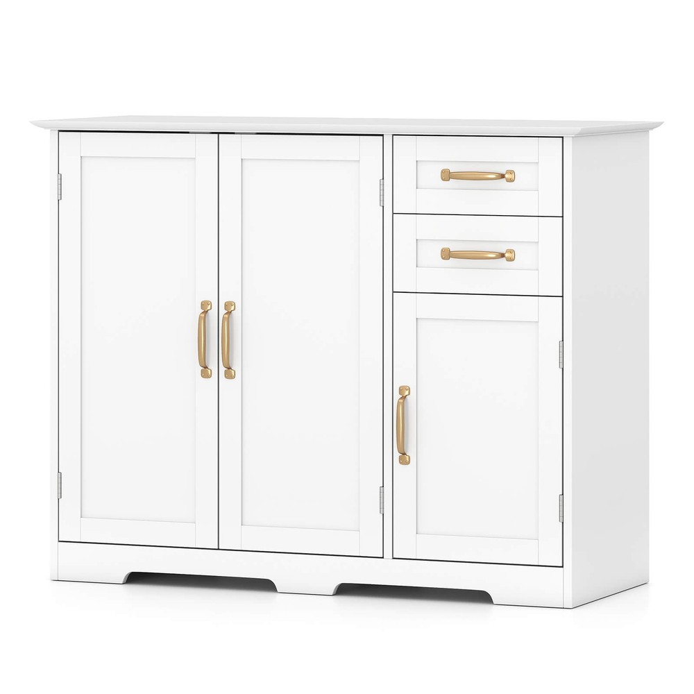 40" Sideboard Buffet Cabinet Modern Kitchen Storage Organizer with 2 Drawers