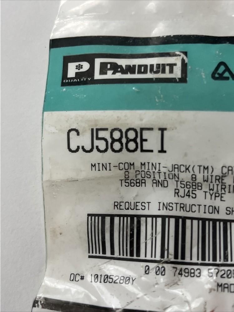 Panduit CJ588EI Mini Com Mini Jack Module 8 Position Universal