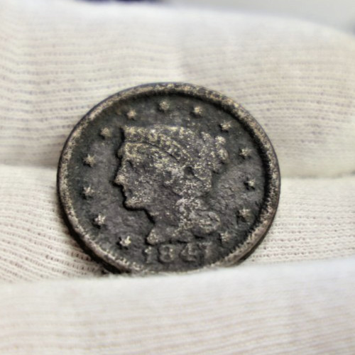 1847 US Large  Cent (Heavy Corrosion)