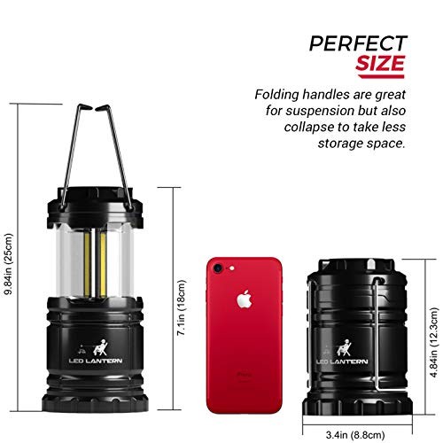 LED Camping COB Lantern Flashlights - Super Bright 4 Pack Medium (350 Lumens)