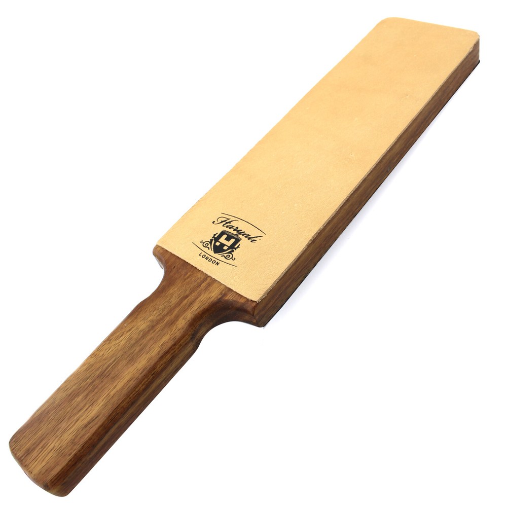 Men Leather Paddle Strop Double-Sided Sharpening With Wooden Handle